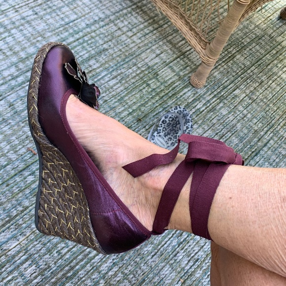 Shoes - Metallic leather espadrilles